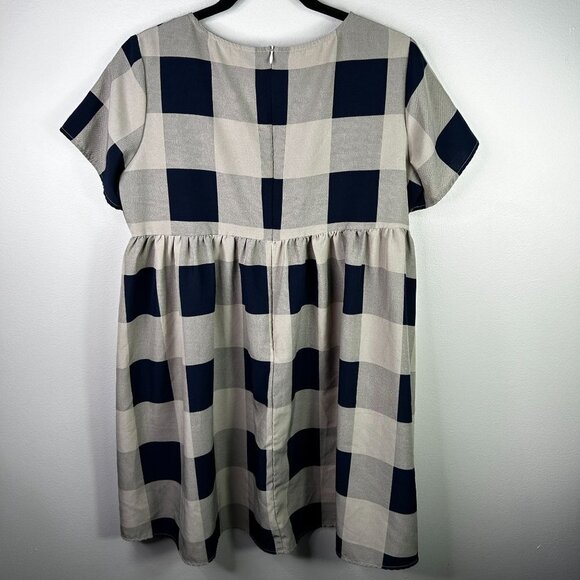 Blue and gray checkered mini dress size small - Picture 6 of 6